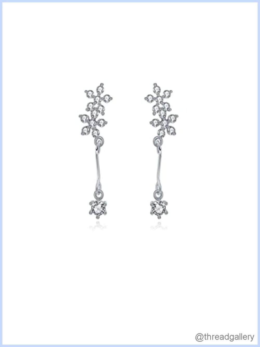 Sterling Silver CZ Flower Stud Earrings Small Dainty Gift